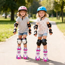 Kids Roller Skates 4 Sizes Adjustable Quad Skates with Light-up Wheels and Safety Protection by LJGDeals