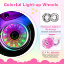 Kids Roller Skates 4 Sizes Adjustable Quad Skates with Light-up Wheels and Safety Protection