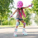 Kids Roller Skates 4 Sizes Adjustable Quad Skates with Light-up Wheels and Safety Protection by LJGDeals