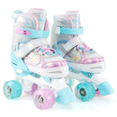 Kids Roller Skates 4 Sizes Adjustable Quad Skates with Light-up Wheels and Safety Protection by LJGDeals