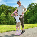 Kids Roller Skates 4 Sizes Adjustable Quad Skates with Light-up Wheels and Safety Protection by LJGDeals