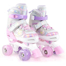 Kids Roller Skates 4 Sizes Adjustable Quad Skates with Light-up Wheels and Safety Protection by LJGDeals
