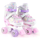 Kids Roller Skates 4 Sizes Adjustable Quad Skates with Light-up Wheels and Safety Protection