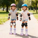 Kids Roller Skates 4 Sizes Adjustable Quad Skates with Light-up Wheels and Safety Protection by LJGDeals