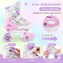 Kids Roller Skates 4 Sizes Adjustable Quad Skates with Light-up Wheels and Safety Protection by LJGDeals