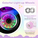 Kids Roller Skates 4 Sizes Adjustable Quad Skates with Light-up Wheels and Safety Protection by LJGDeals