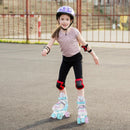 Kids Roller Skates 4 Sizes Adjustable Quad Skates with Light-up Wheels by LJGDeals