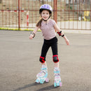 Kids Roller Skates 4 Sizes Adjustable Quad Skates with Light-up Wheels