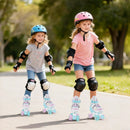 Kids Roller Skates 4 Sizes Adjustable Quad Skates with Light-up Wheels by LJGDeals