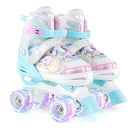 Kids Roller Skates 4 Sizes Adjustable Quad Skates with Light-up Wheels by LJGDeals