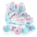 Kids Roller Skates 4 Sizes Adjustable Quad Skates with Light-up Wheels by LJGDeals