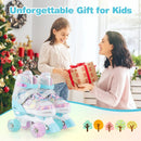 Kids Roller Skates 4 Sizes Adjustable Quad Skates with Light-up Wheels by LJGDeals