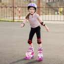 Kids Roller Skates 4 Sizes Adjustable Quad Skates with Light-up Wheels