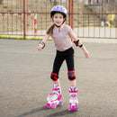 Kids Roller Skates 4 Sizes Adjustable Quad Skates with Light-up Wheels by LJGDeals