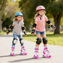 Kids Roller Skates 4 Sizes Adjustable Quad Skates with Light-up Wheels by LJGDeals
