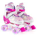 Kids Roller Skates 4 Sizes Adjustable Quad Skates with Light-up Wheels by LJGDeals