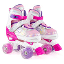 Kids Roller Skates 4 Sizes Adjustable Quad Skates with Light-up Wheels by LJGDeals
