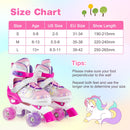 Kids Roller Skates 4 Sizes Adjustable Quad Skates with Light-up Wheels