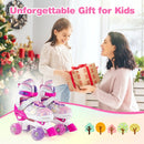 Kids Roller Skates 4 Sizes Adjustable Quad Skates with Light-up Wheels by LJGDeals