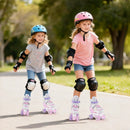 Kids Roller Skates 4 Sizes Adjustable Quad Skates with Light-up Wheels by LJGDeals