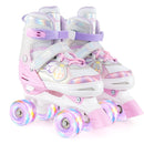 Kids Roller Skates 4 Sizes Adjustable Quad Skates with Light-up Wheels by LJGDeals
