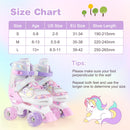 Kids Roller Skates 4 Sizes Adjustable Quad Skates with Light-up Wheels