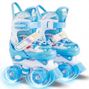 Kids Roller Skates 4 Sizes Adjustable with Light-up Wheels for Toddler Aged 3-4 (XS)