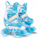 Kids Roller Skates 4 Sizes Adjustable with Light-up Wheels for Toddler Aged 5-7 (S) by LJGDeals
