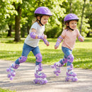 Kids Roller Skates 4 Sizes Adjustable with Light-up Wheels for Toddler Aged 3-4 (XS) by LJGDeals