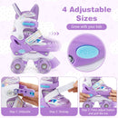 Kids Roller Skates 4 Sizes Adjustable with Light-up Wheels for Toddler Aged 3-4 (XS)