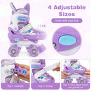 Kids Roller Skates 4 Sizes Adjustable with Light-up Wheels for Toddler Aged 3-4 (XS) by LJGDeals