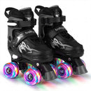Kids Roller Skates for Girls Boys 4 Sizes Adjustable Quad Skates with Light-up Wheels by LJGDeals