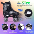 Kids Roller Skates for Girls Boys 4 Sizes Adjustable Quad Skates with Light-up Wheels by LJGDeals