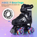 Kids Roller Skates for Girls Boys 4 Sizes Adjustable Quad Skates with Light-up Wheels by LJGDeals
