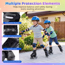 Kids Roller Skates for Girls Boys 4 Sizes Adjustable Quad Skates with Light-up Wheels by LJGDeals
