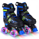 Kids Roller Skates for Girls Boys 4 Sizes Adjustable Quad Skates with Light-up Wheels by LJGDeals