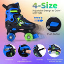Kids Roller Skates for Girls Boys 4 Sizes Adjustable Quad Skates with Light-up Wheels by LJGDeals