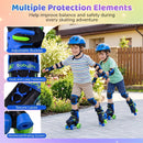 Kids Roller Skates for Girls Boys 4 Sizes Adjustable Quad Skates with Light-up Wheels by LJGDeals