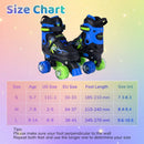Kids Roller Skates for Girls Boys 4 Sizes Adjustable Quad Skates with Light-up Wheels by LJGDeals
