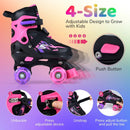 Kids Roller Skates for Girls Boys 4 Sizes Adjustable Quad Skates with Light-up Wheels by LJGDeals