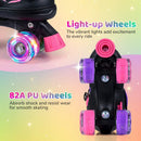 Kids Roller Skates for Girls Boys 4 Sizes Adjustable Quad Skates with Light-up Wheels by LJGDeals