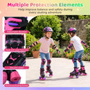 Kids Roller Skates for Girls Boys 4 Sizes Adjustable Quad Skates with Light-up Wheels
