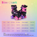 Kids Roller Skates for Girls Boys 4 Sizes Adjustable Quad Skates with Light-up Wheels by LJGDeals