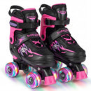 Kids Roller Skates for Girls Boys 4 Sizes Adjustable Quad Skates with Light-up Wheels for Outdoor