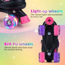 Kids Roller Skates for Girls Boys 4 Sizes Adjustable Quad Skates with Light-up Wheels for Outdoor by LJGDeals