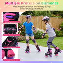 Kids Roller Skates for Girls Boys 4 Sizes Adjustable Quad Skates with Light-up Wheels for Outdoor