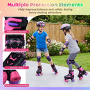 Kids Roller Skates for Girls Boys 4 Sizes Adjustable Quad Skates with Light-up Wheels for Outdoor by LJGDeals
