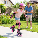 Kids Roller Skates for Girls Boys 4 Sizes Adjustable Quad Skates with Light-up Wheels for Outdoor by LJGDeals