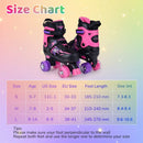 Kids Roller Skates for Girls Boys 4 Sizes Adjustable Quad Skates with Light-up Wheels for Outdoor by LJGDeals