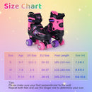 Kids Roller Skates for Girls Boys 4 Sizes Adjustable Quad Skates with Light-up Wheels for Outdoor